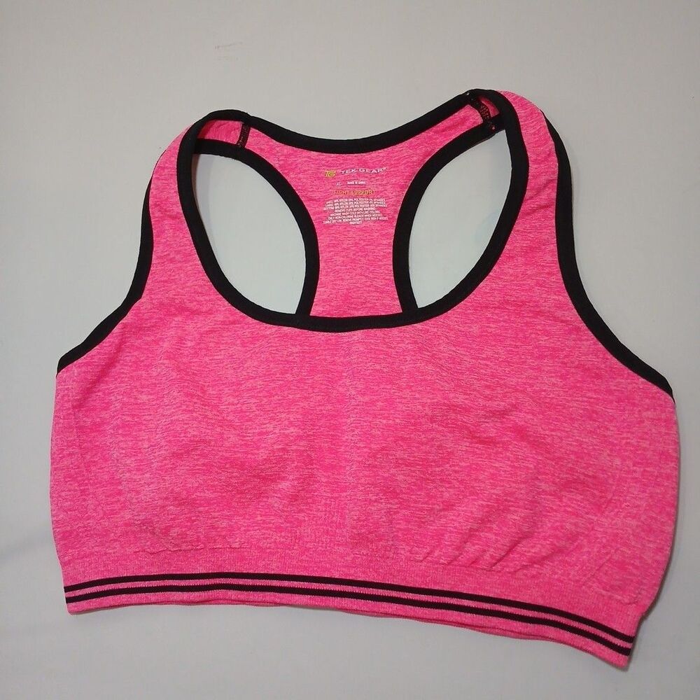Women Hot Pink Active Wear Sports Bra ( NO PADS ) Sz XL Tek Gear